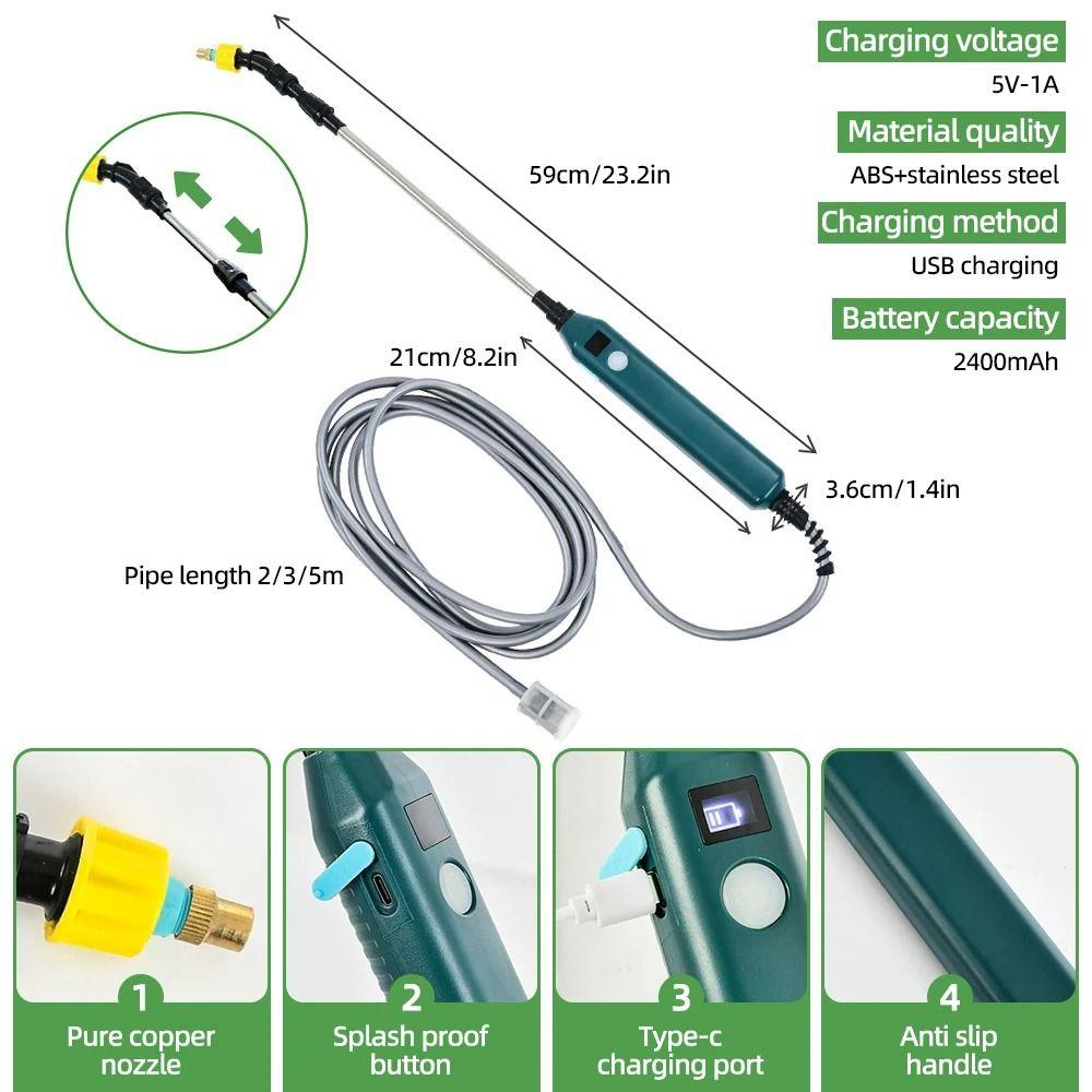 USB Garden Sprinkler Irrigation Tool High-Pressure Sprinkler Portable Garden Irrigator