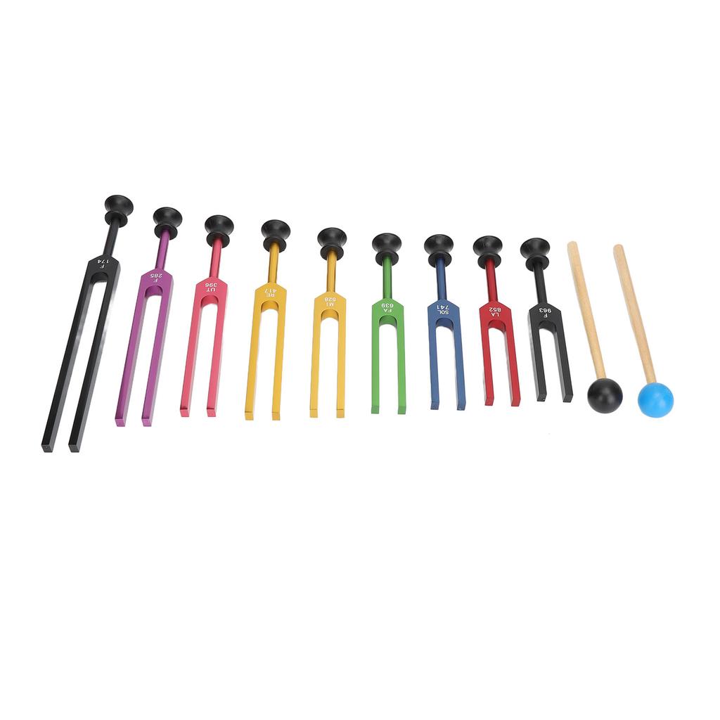 Stimmgabel-Set Aluminiumlegierung Lange Schwingungszeit Resonante Stimmgabel mit Hammer zur Heilung