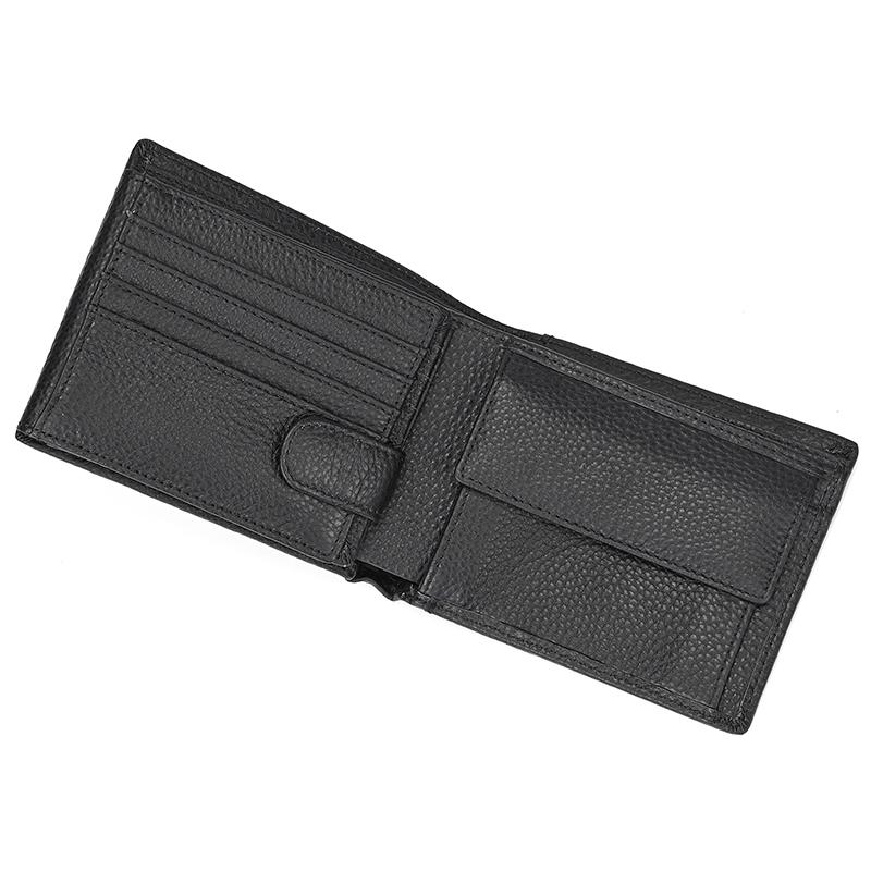 Trifold Men's Leather Wallet Genuine Leather Male Short Purse Real Cowhide Man Leather Wallets 3 Folds Card Holder Coin Purse