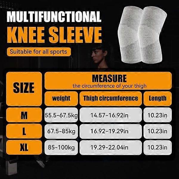 Bambus-Knieschoner, 2 Stück Sport-Knieschoner für Damen und Herren, Kniebandage bei Arthrose, elastische Knieschoner (XL)