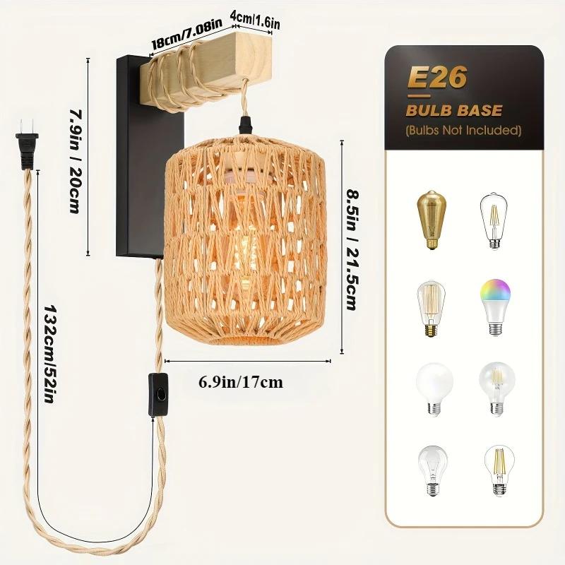 

Богемский ротанг настенные бра фермерский настенный светильник тщеславия светильник для ванной комнаты деревянный настенный светильник в деревенском стиле ручной работы US Plug