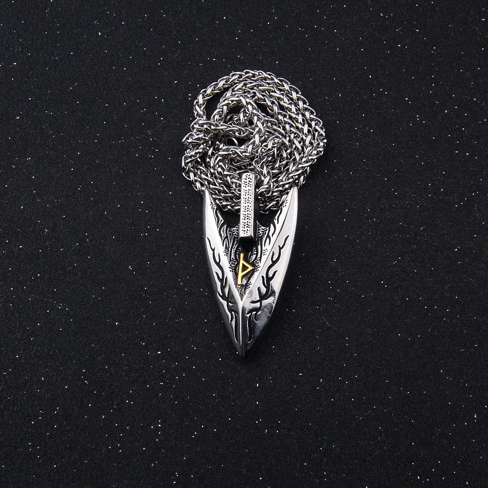 Odin's Spear of Destiny Necklace for Men with Rune Symbol ’s of Odin LabradoriteNorse Mythology
