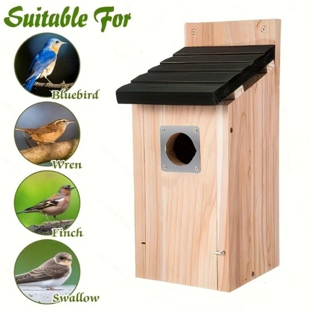 Weatherproof Wooden Bird House Incubation Box Bird Nest House Bird Breeding Box Patio