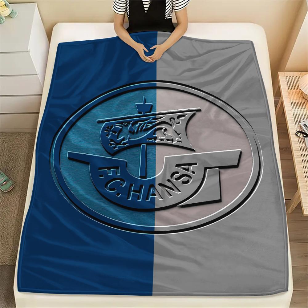 

1PC FC Hansa Rostock Print Flannel Blanket, High quality All Seasons, Home Decor, Warmth and Comfort, Perfect for Christmas Gifts 150cm x 200cm