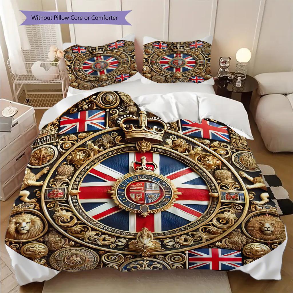 British Empire London England Bedding, Duvet Cover, Pillowcase, Home Decoration, Birthday Gift (1 * Duvet Cover+2 * Pillowcase, Coreless)