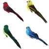 4pcs Artificial Foam Birds With Clamp Garden Tree Decor