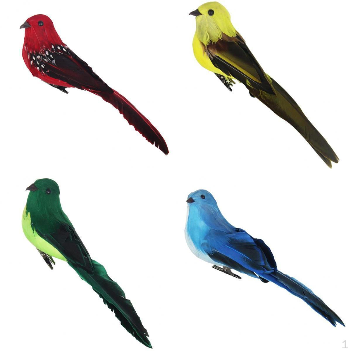 

4pcs Artificial Foam Birds With Clamp Garden Tree Decor