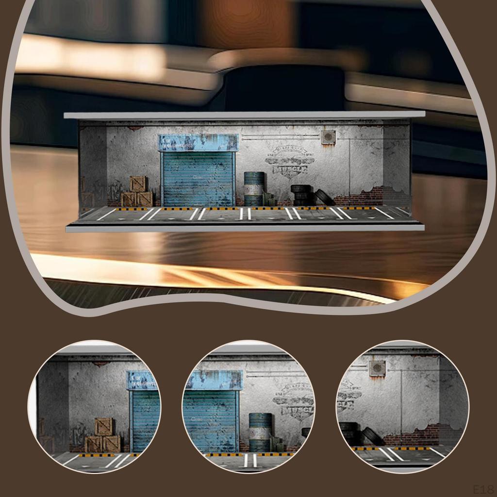 1/64 Model Car Display Case Diorama Decorative Scenario Toy Storage Box Showcase Organizer for