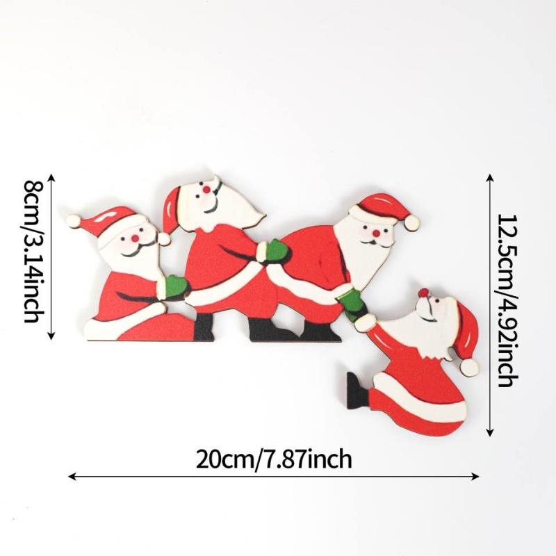 

Festive Wooden Christmas Door Frame Decor Four Elderly Figures Four Deer Angel Christmas Tree Bell Backpack Scarf Santa Claus