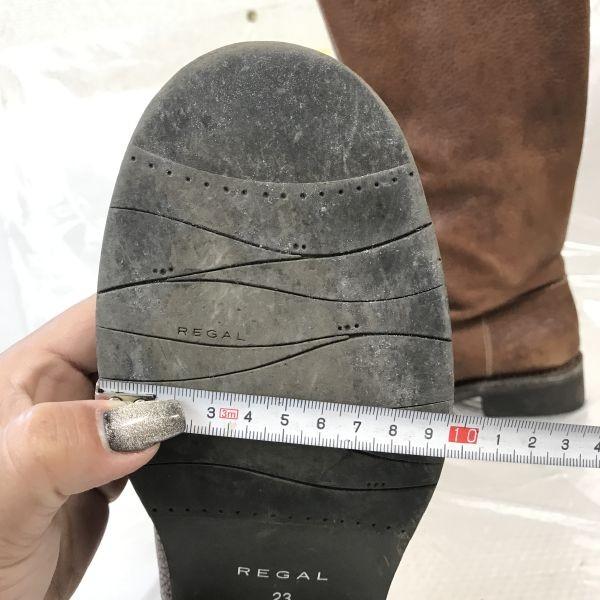 Regal Leder Lange Stiefel 23.0 Braun Strukturiertes Leder(GEBRAUCHT)