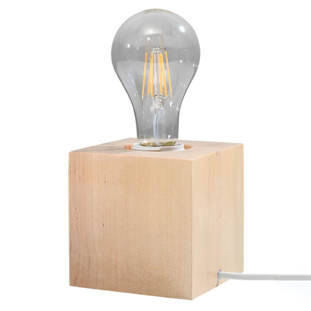 Lampa Biurkowa Ariz 1 E27 Naturalne Drewno Wood Sollux Sl.0677