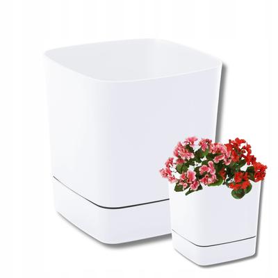 Clima Flowerpot With Saucer 16X16Cm Height 15.5Cm Colour White 1 Pc