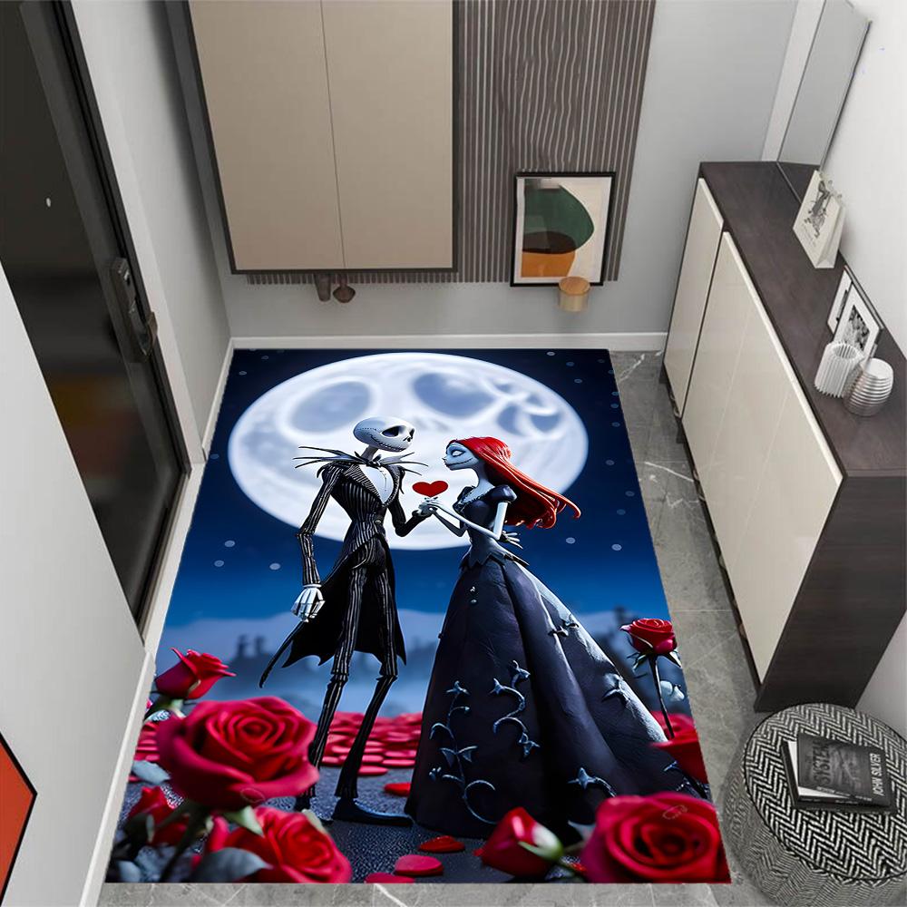 Tappeti Antiscivolo a Tema Nightmare Before Christmas - Decorazioni per la Casa in Poliestere, Adatti per Camere da Letto, Soggiorni, Ingressi, Studi e Decorazioni