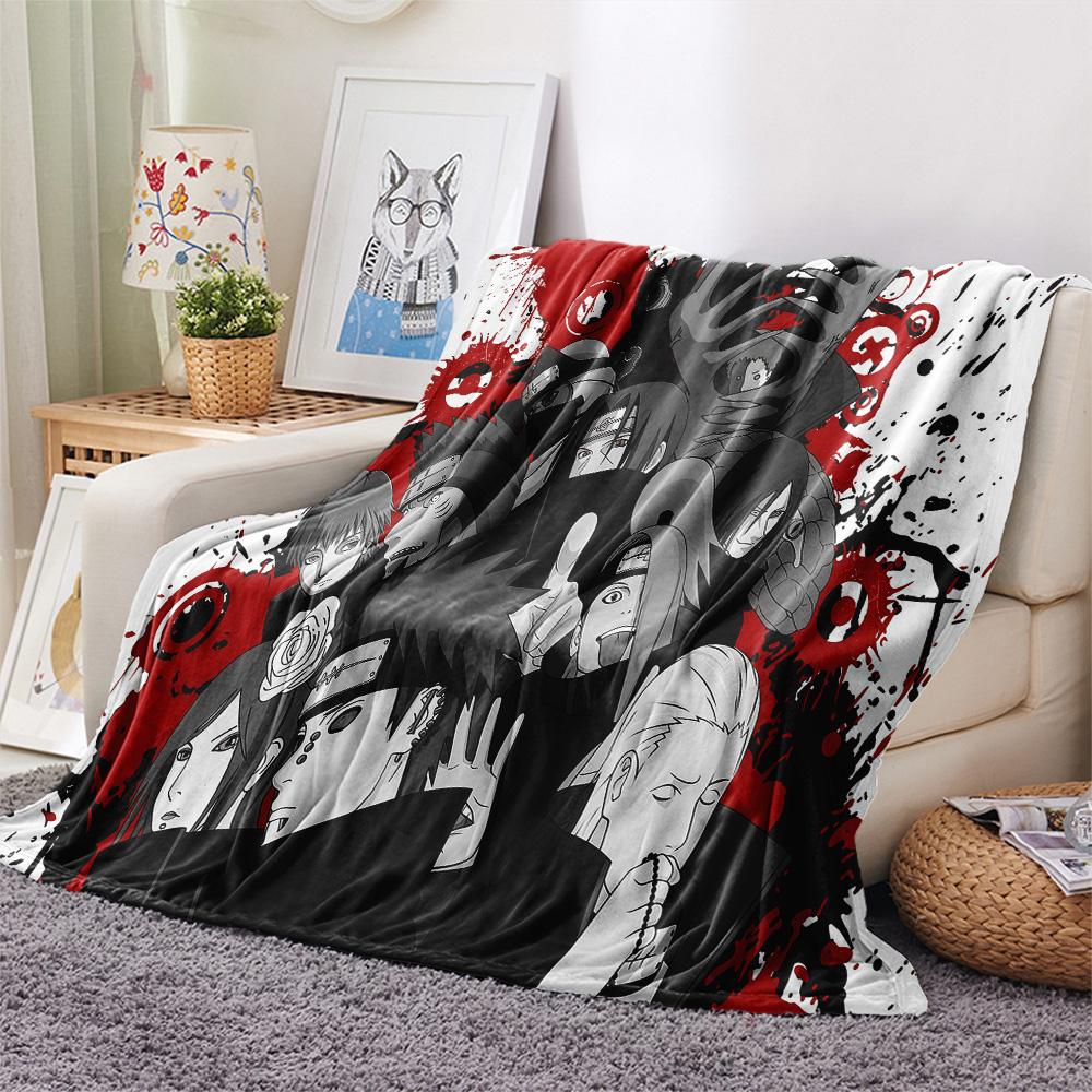 1PC Naruto Fire Determination Patterned Flannel Blanket Suitable For All Seasons For Home Decor Warmth And Comfort Gifts Holiday Present
