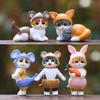 Cat Action Figure Model Collectible Toy With Bunny Ears Cute Animal Gift Decor