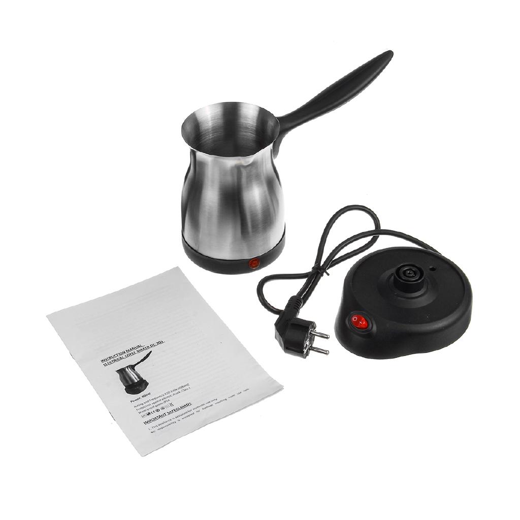 220V-240V 800W Waterproof IPX4 Electric Turkish Greek Coffee Maker Machine Stainless Steel Espresso Moka Pot