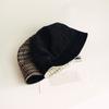 British Retro Japanese Versatile Plaid Bucket Hat Women'S Black Corduroy Double-Sided Bucket Hat Basin Hat