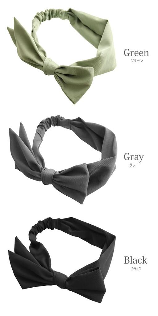 VINGTAINE Hairband with Detachable Customizable Hair Ribbon, Large, Accessory, Casual, Simple, Gray, HB-133-GY