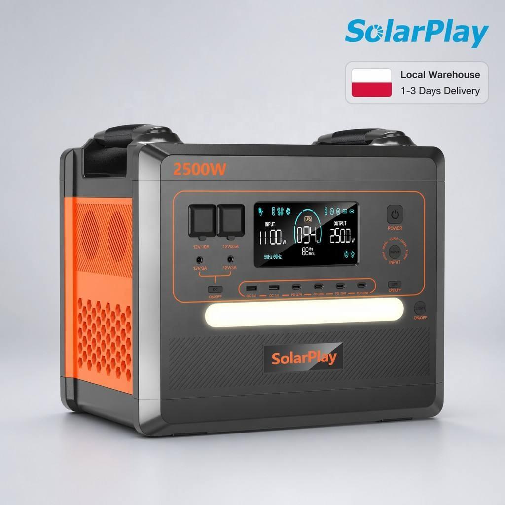 Solarplay 2306Wh LiFePO4 Generatore Solare 2500W Stazione di Alimentazione Portatile Stock Locale in Germania Spedizione Veloce Batteria di Emergenza