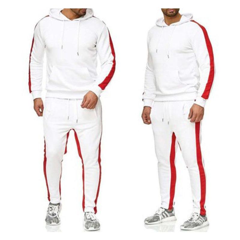 

Чоловічі спортивні костюми, толстовки з довгими рукавами + штани, пуловери для активного відпочинку, спортивний одяг XXXL білий