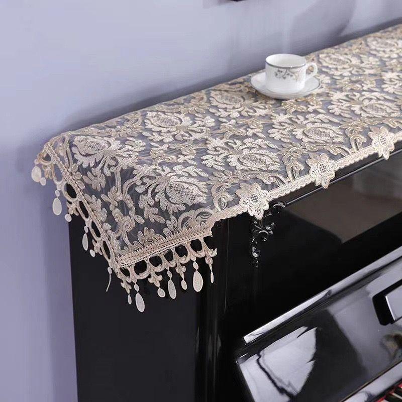 Goldene Europäische Veranda Lange Stickerei Esstisch Dekoration Tischläufer Leichter Luxus Couchtisch TV-Schrank Tischdecke Klavierabdeckung