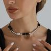 Vintage Bamboo Tube Metal Necklace Women Irregular Colorful Beaded Splicing Necklace Elegant Fashion Banquet Jewelry Accessories