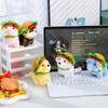 12cm Hamburger Small Animals Plush Pendant Bear Dog Elephant Plush Doll Backpack Keychain Boys And Girls Gift