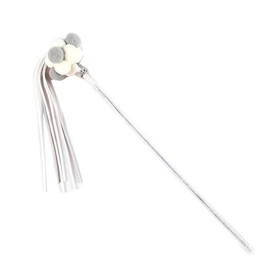 

Funny Cat Stick Toy Flexible Long Pole Cat Teaser Wand with Bell And Tassel сірий