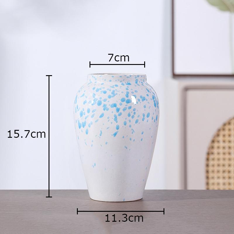 Retro Painted Ceramic Vase Classical Porcelain Plant Pots Table Decoration Flower Arrangement Floral Vases Room Aesthetic Decor