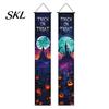 Decorative Party Accessory Halloween Porch Sign Banner, Pumpkin Ghost Awning Hanging Wall Indoor Decoration Door Decoration, Front Wreath Banner Yard
