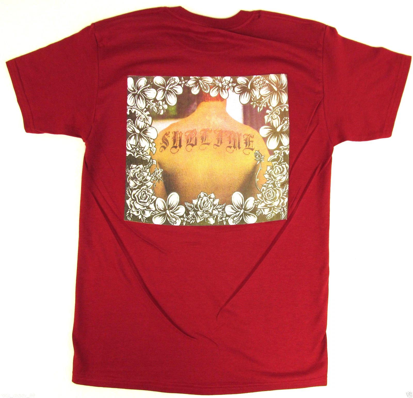 SUBLIME BACK T-shirt LBC Ska Punk Long Beach Cali Tee Adult SMALL Burgundy New XS