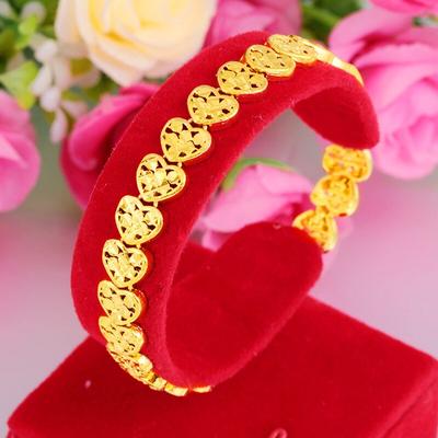 Bracelet couleur or pour femme, bijoux de fiançailles, de mariage, de luxe, chaîne de montre large, ne se décolore pas, bijoux fins, cadeaux