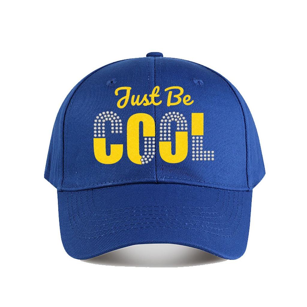 Just Be Cool Rhinestone Glitter Baseball Cap Fashion Unisex Sunhat Womens Outdoor Sports