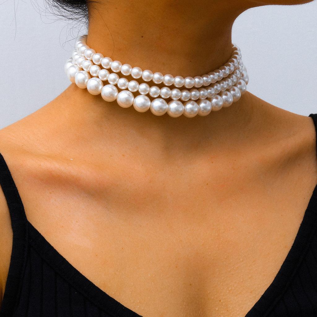 Fashion Bohemian Multi-Layer Necklace, Cold Temperament, Pearl Beaded Necklace For Women