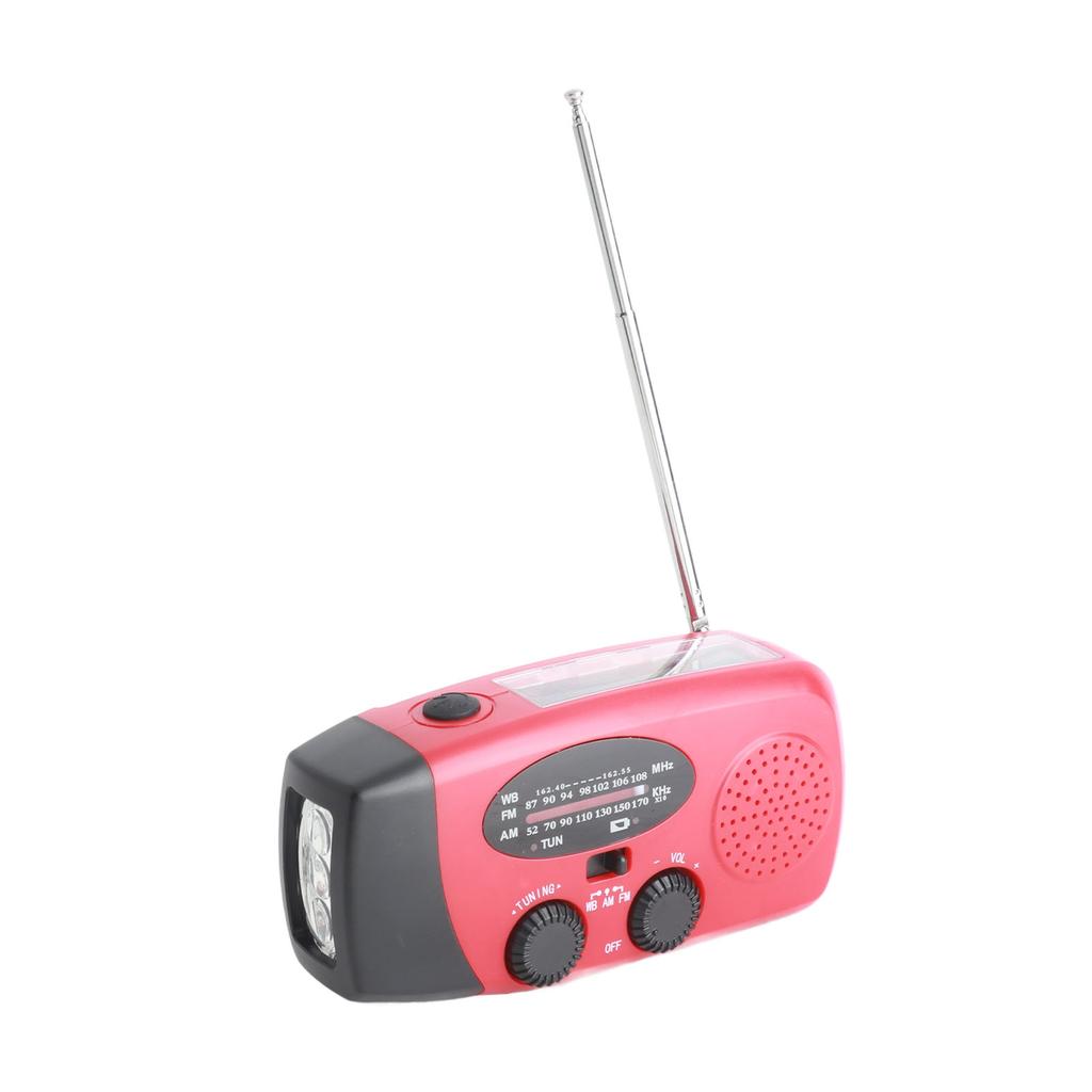 Hand Crank Radio Portable Self Powered Solar Weather Radio with Emergency Flashlight for Outdoor Eme
