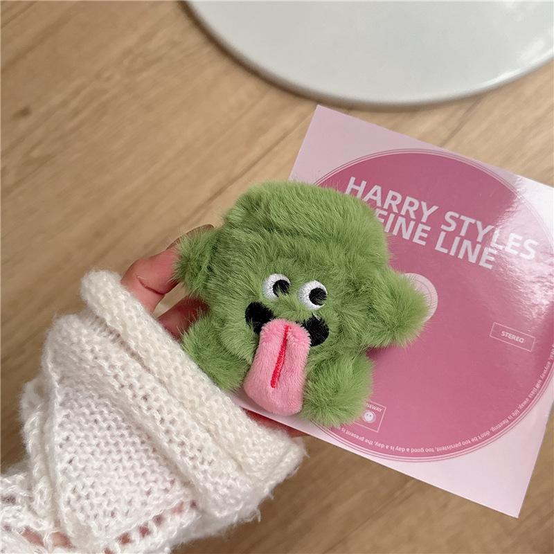 Cute Plush Magnetic Tongue-Sticking Little Monster Headphone Case For AirPods 1/2 3 AirPods Pro 2 Drop-proof Headphone Cover