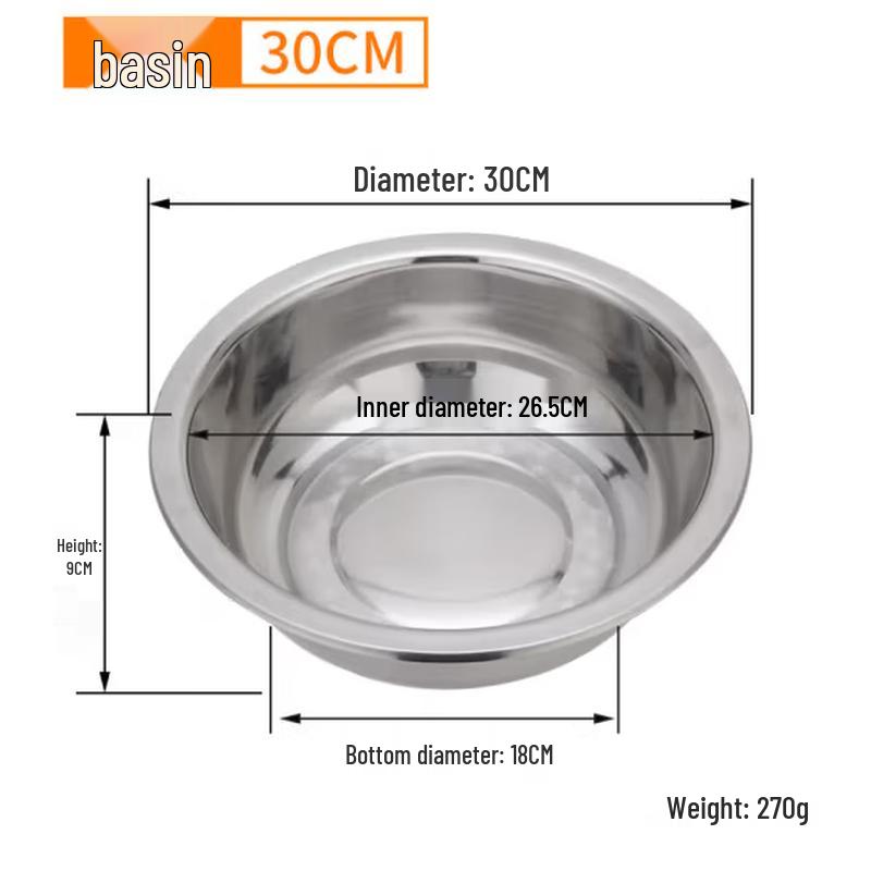 SIFAR 30cm Thickened Stainless Steel Soup Bowls