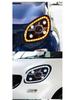 LED Headlight Assembly with Crystal Lens & Flowing Turn Signals for 15-19 Mercedes-Benz Smart