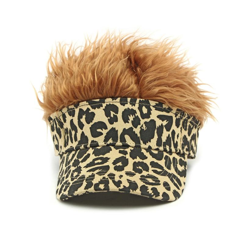 Men's Leopard Print Wig Cap Women's Baseball Cap