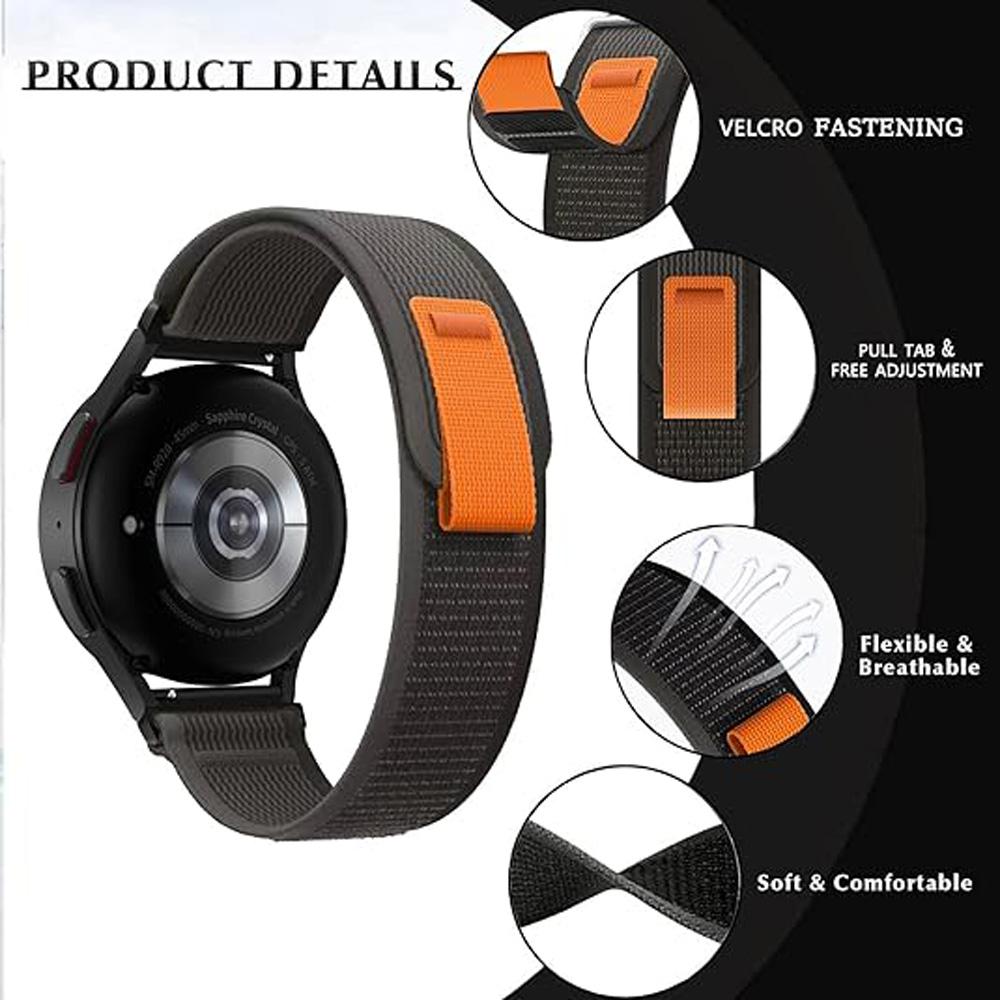 Nylon Strap For Samsung Galaxy Watch 7 Ultra 47mm 7 6 5 40/44mm Soft Band Watch3 45mm/Gear S3 Classic 20mm 22mm Bracelet Correa