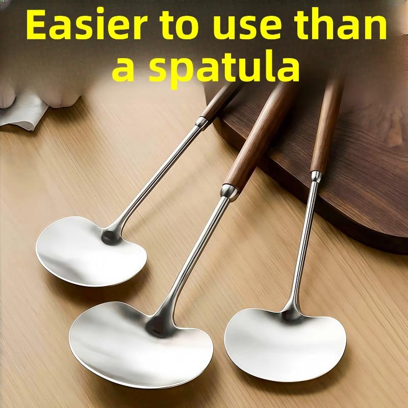 Wood-handled Stainless Steel Mushroom Tongs, Size for Home Kitchen, Long Handle, Anti-slip, Pot and Frying Pan, Iron Tongs, for Cooking, Non-stick Pan