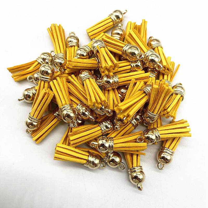 New 10pcs 38mm Vintage Leather Tassels DIY Keychain Cellphone Straps Pendant Tassels for Jewelry Earrings Findings Accessories