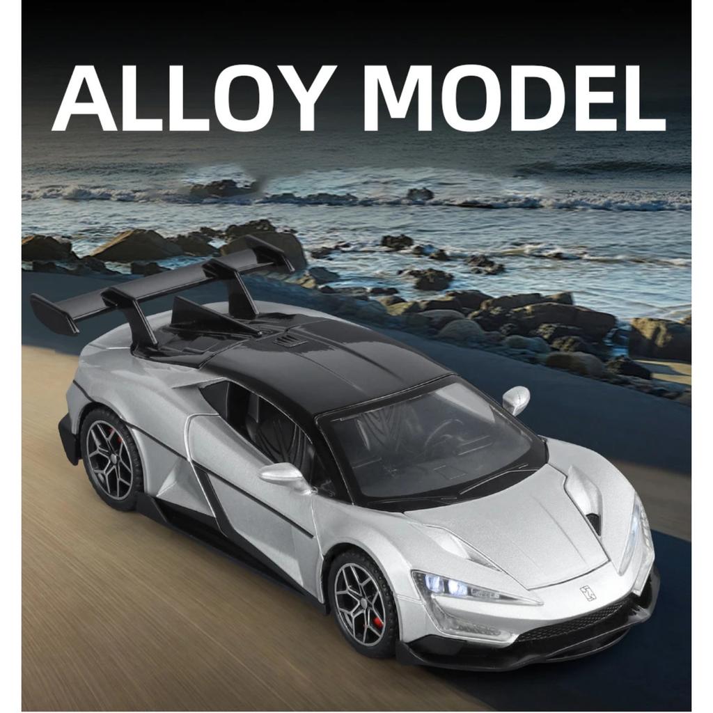 1/32 Scale BYD Look Up U9 Pure Electric Performance Supercar Alloy Diecast Model Car Car Central Control Display Ornaments Decorations