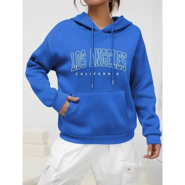 Autumn and Winter Sweater Women's Plush Hooded Pullover Loose Print Large Thin Velvet Coat Ins Fashionable Women