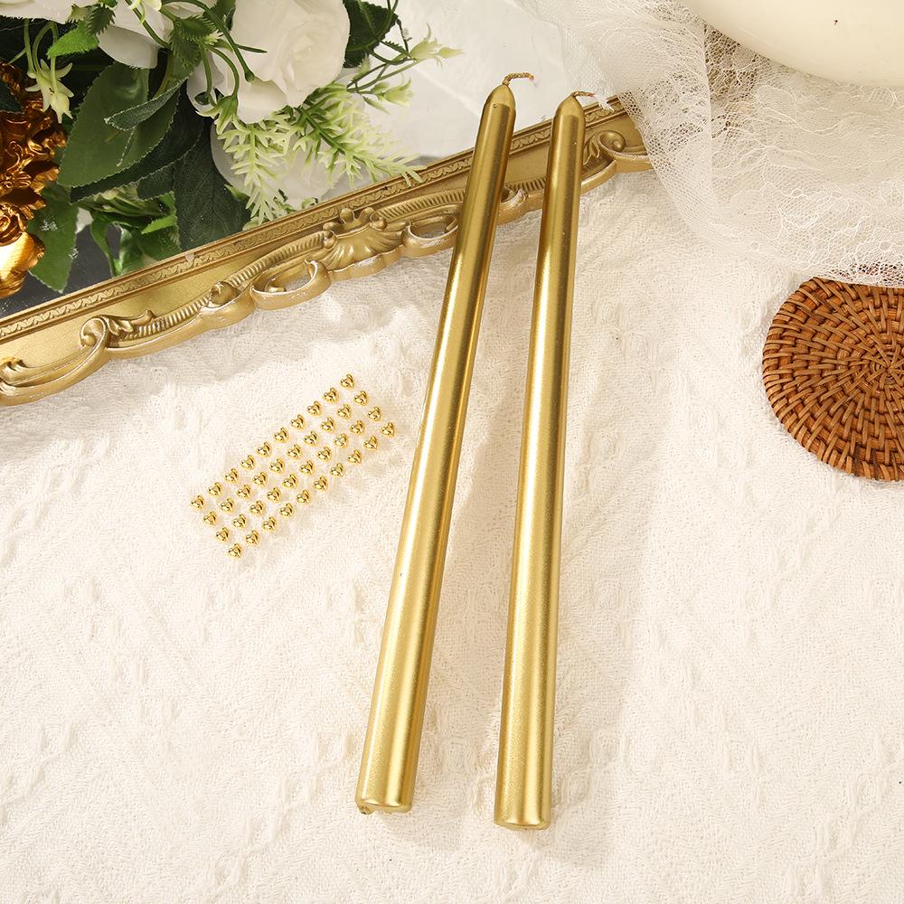 Heart-Shaped Pearl Long Stem Candles for Weddings and Candlelit Dinners