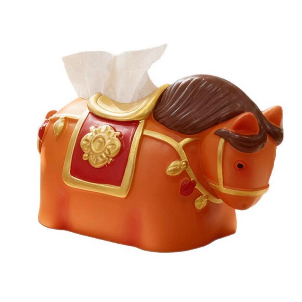

Doll Toy Horse Tissue Storage Box Decorative Zodiac Horse Model Toy New Year Gift