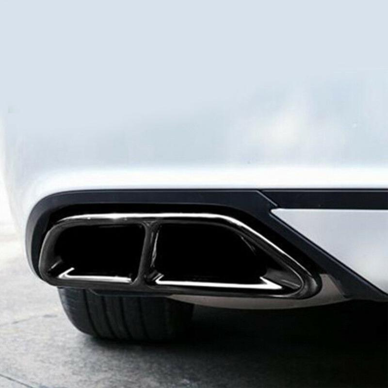2pcs Black Titanium Left Right Rear Cylinder Exhaust Tail Pipe Cover Trims For Honda Accord 10th Gen 2018 2019 2020 2021 2022