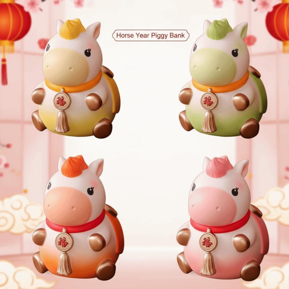 Anti Drop Cartoon Horse Money Boxes Decorative Horse Piggy Bank Ornament  Home Decoration
