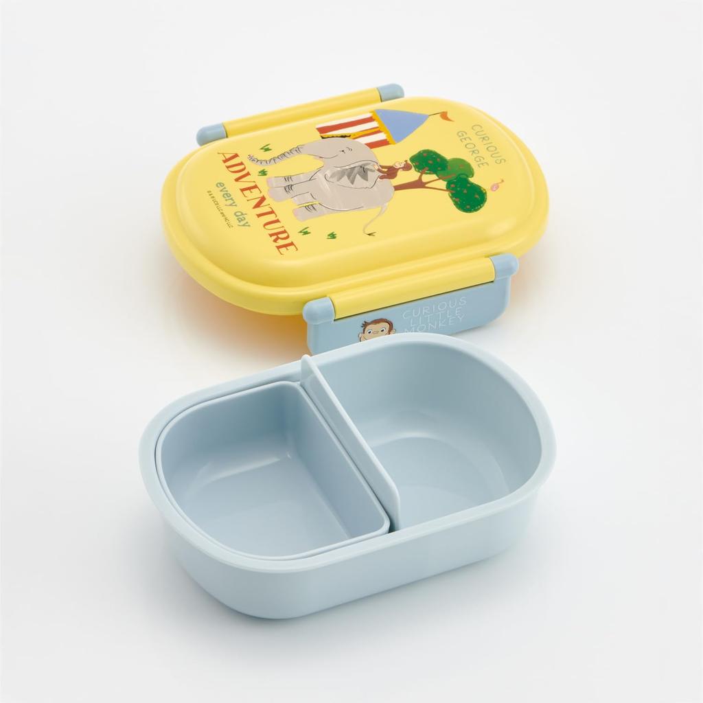 Skater Bento 360ml Fluffy Made in Single Dishwasher and Microwave Curious George Zoo for Boys and Children's Box, Capacity, Lid, Japan, Tier, Safe,