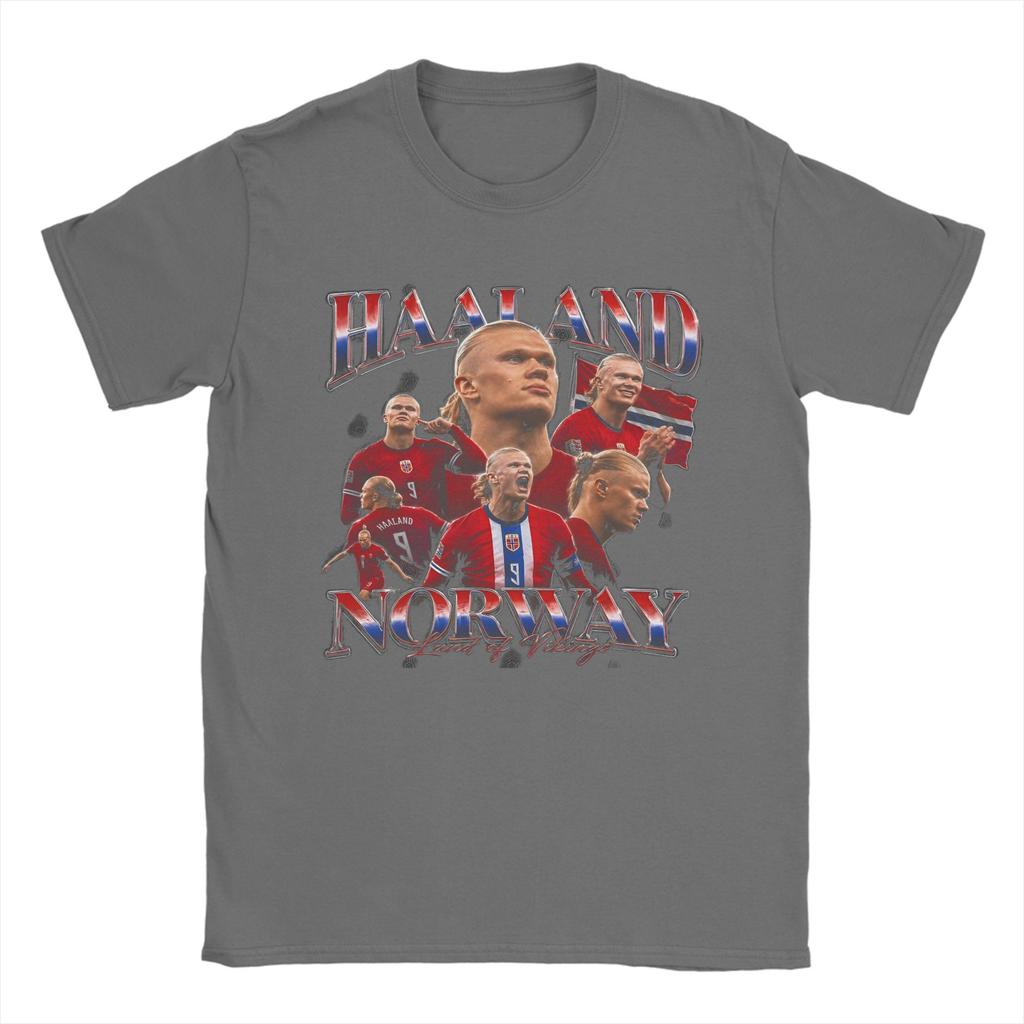 Erling Haaland Norway Soccer Collage T Shirts 100 Cotton Clothes Vintage Short Sleeve O Neck Tee Shirt Gift Idea TShirt